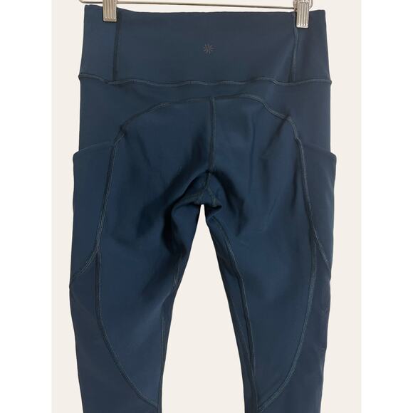 Athleta All In Navy Blue Cropped Side Pocket Athletic Gym Leggings Size Small - Picture 6 of 9